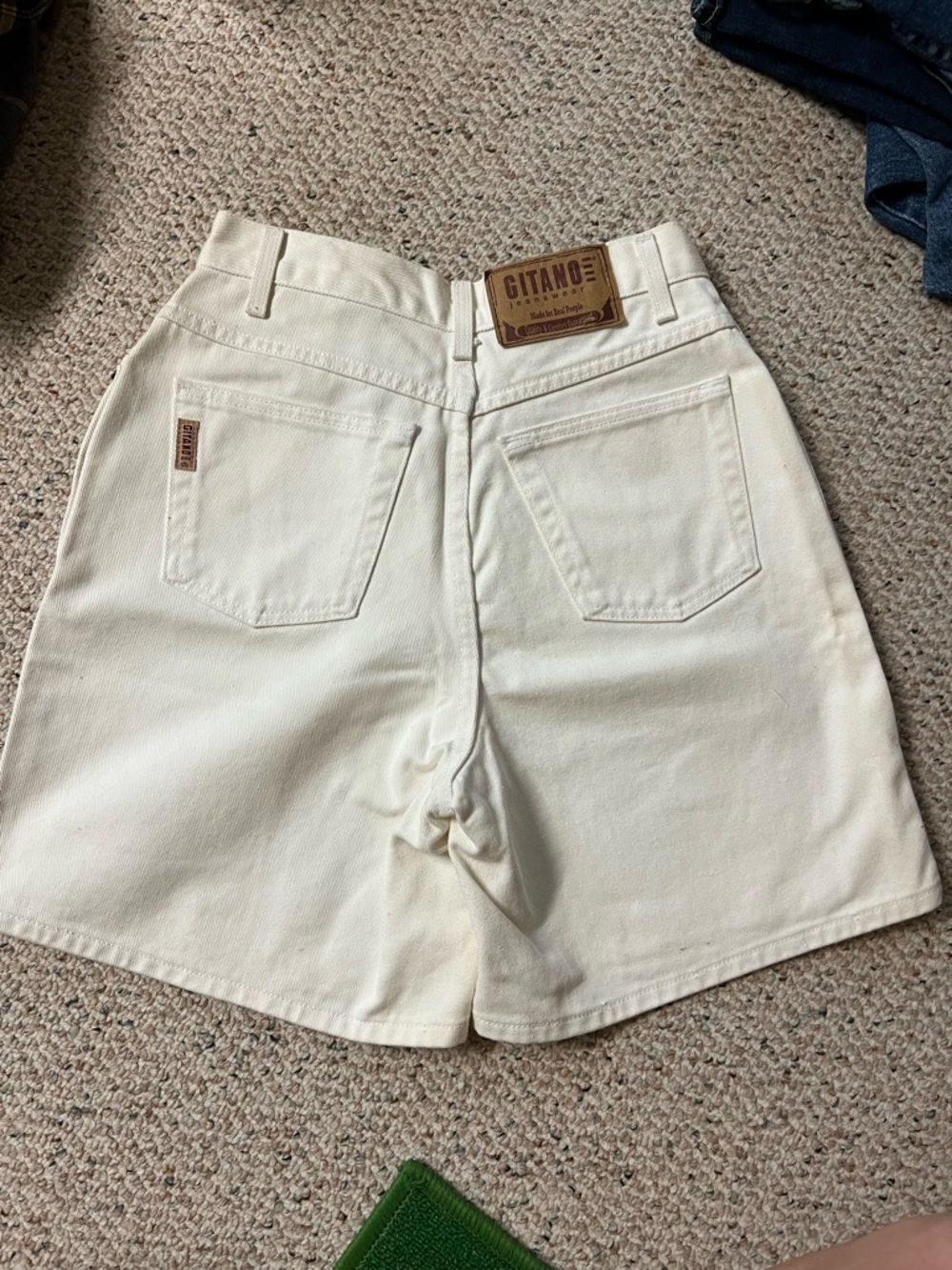 Gitano Cream High-Waist Denim Shorts